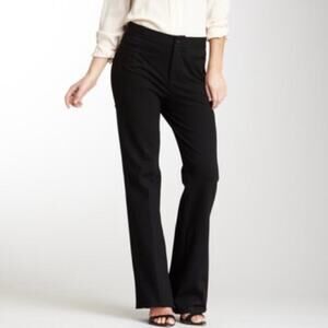 NYDJ Sz 10 Ab Technology Black Ponte Knit Slim Bootcut Tousers Pants Careerwear